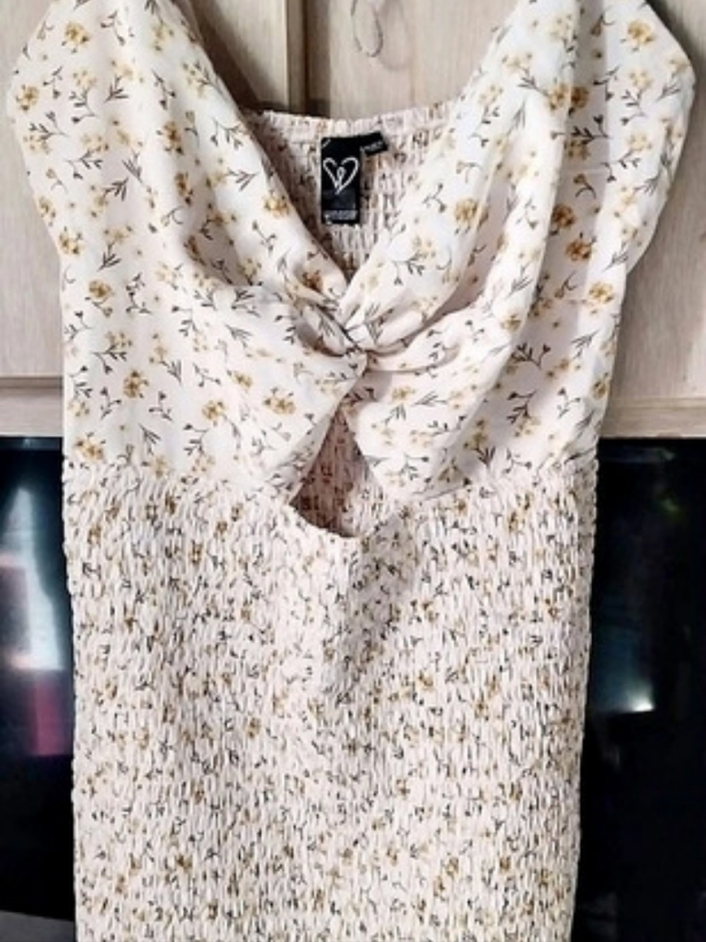 Windsor Floral Smocked Mini Dress in Cream